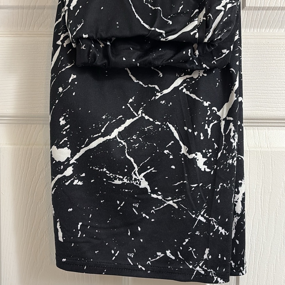 Black and White Marble Print biker shorts